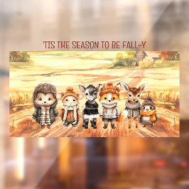 Herfst Vrienden Leuke Dieren Naam Venster Cling Raamsticker