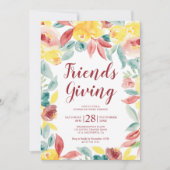 Herfst vrienden met florale waterverf Thanksgiving Kaart (Voorkant)
