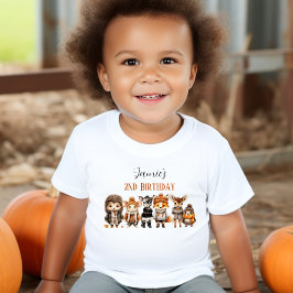 Herfst Vrienden Schattigee Bos Dieren 2e Verjaarda Kinder Shirts