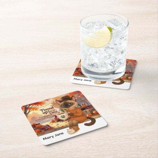 Herfst Vriendschapsfeest voor kattenliefhebbers Kartonnen Onderzetters (Insitu)