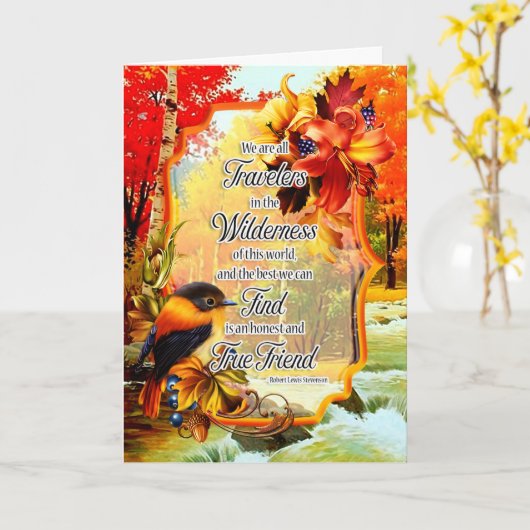 Herfst Vriendschapskaart Kaart (Gele Bloem)