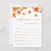 Herfst Vrijgezellenfeest Advies Kaart (Voorkant)