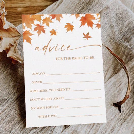 Herfst Vrijgezellenfeest Advies Kaart