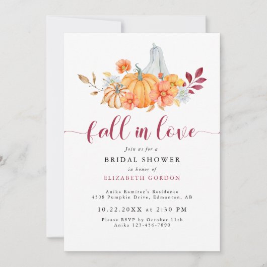 Herfst Vrijgezellenfeest Autumn Pumpkin Herfst in  Kaart (Voorkant)