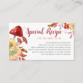 Herfst Vrijgezellenfeest Bloemen Paddestoel Recept Informatiekaartje