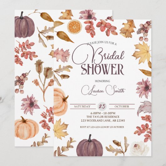 Herfst Vrijgezellenfeest, Boho Autumn Bride-to-be Kaart (Voorkant / Achterkant)