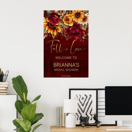 Herfst vrijgezellenfeest Bourgondië welkomstbord Poster (Thuiskantoor)