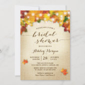 Herfst Vrijgezellenfeest Burlap String Lights Leav Kaart (Voorkant)