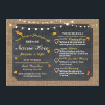 Herfst Vrijgezellenfeest Chalk Itinerary Bachelore Programmakaart<br><div class="desc">De Blauwe Blade van de val en de Bachelorette van de Schoeisel van de Chalk - inbegrepen voor en rug.
Verander het programma,  de tijd,  de tekst om uw partij aan te passen!</div>