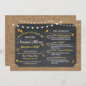 Herfst Vrijgezellenfeest Chalk Itinerary Bachelore Programmakaart (Voorkant / Achterkant)