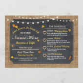 Herfst Vrijgezellenfeest Chalk Itinerary Bachelore Programmakaart (Voorkant)