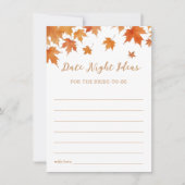 Herfst Vrijgezellenfeest Datum Nacht Ideeën Kaart (Voorkant)