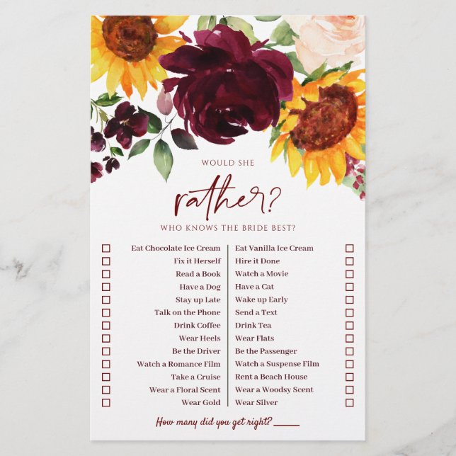 Herfst Vrijgezellenfeest Game die de bruine zonneb (Voorkant)