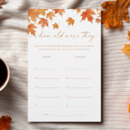 Herfst Vrijgezellenfeest Guess The Age spel