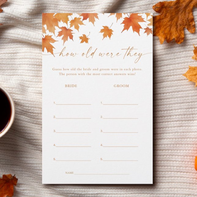 Herfst Vrijgezellenfeest Guess The Age spel (Creator heeft geüpload)
