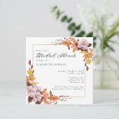 Herfst Vrijgezellenfeest herfst Floral Script Eleg Kaart (Staand voorkant)