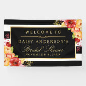 Herfst Vrijgezellenfeest herfst Gold Red Floral St Spandoek (Horizontaal)