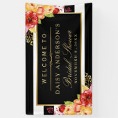 Herfst Vrijgezellenfeest herfst Gold Red Floral St Spandoek (Verticaal)