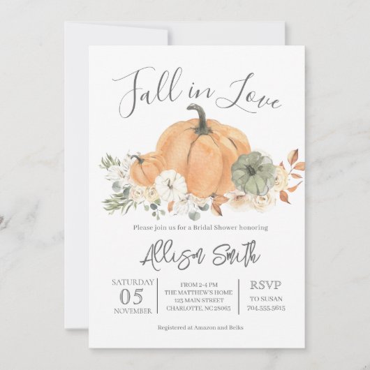 Herfst Vrijgezellenfeest, Herfst in liefde Uitnodi Kaart (Voorkant)