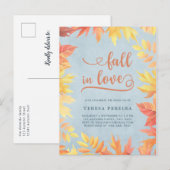 Herfst Vrijgezellenfeest Herfst Liefde Eenvoudige  Uitnodiging Briefkaart (Voorkant / Achterkant)