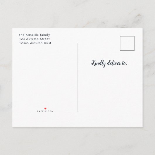 Herfst Vrijgezellenfeest Herfst Liefde Eenvoudige  Uitnodiging Briefkaart (Achterkant)