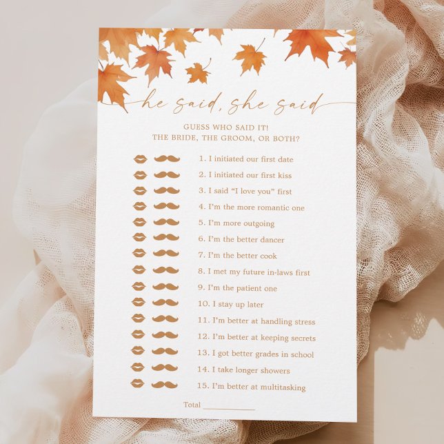 Herfst Vrijgezellenfeest Hij zei dat ze spel zei (Creator heeft geüpload)