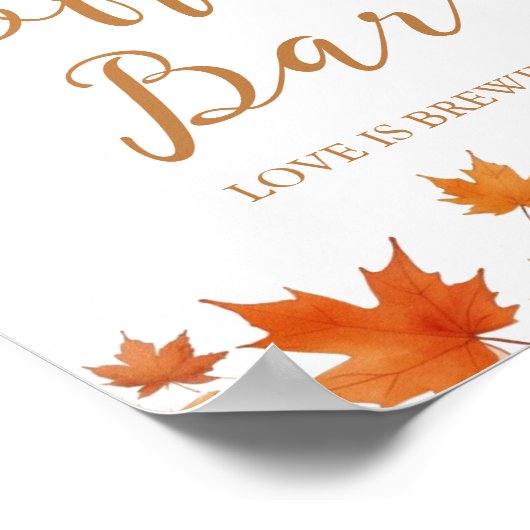 Herfst Vrijgezellenfeest koffiebar Poster (Hoek)