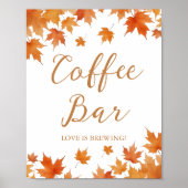 Herfst Vrijgezellenfeest koffiebar Poster (Voorkant)