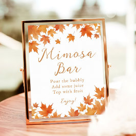 Herfst Vrijgezellenfeest Mimosa Bar Poster