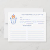 Herfst Vrijgezellenfeest Monogram Recept Kaart (Voorkant)