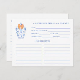 Herfst Vrijgezellenfeest Monogram Recept Kaart