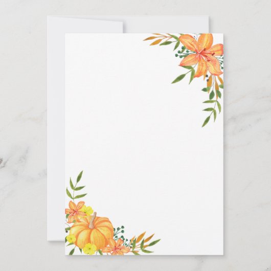 Herfst Vrijgezellenfeest pompoen Kaart (Achterkant)