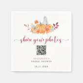 Herfst Vrijgezellenfeest Pompoen QR Code Share Fot Servet (Voorkant)