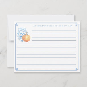 Herfst Vrijgezellenfeest pompoenadvies voor bride  Kaart