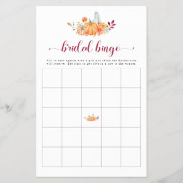Herfst Vrijgezellenfeest Pumpkin Bingo Game Flyer
