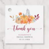 Herfst Vrijgezellenfeest Pumpkin Script Hartelijk  Bedankjes Labels (Voorkant)