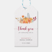 Herfst Vrijgezellenfeest Pumpkin Script Hartelijk  Cadeaulabel (Voorkant)