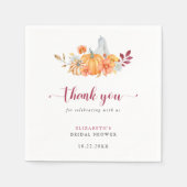 Herfst Vrijgezellenfeest Pumpkin Script Hartelijk Servet (Voorkant)