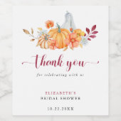 Herfst Vrijgezellenfeest Pumpkin Script Hartelijk Wijn Etiket (Enkel label)