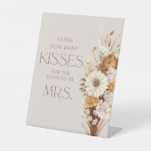 Herfst Vrijgezellenfeest raad eens hoeveel kussen Reclamebord Met Voetstuk (Voorkant)