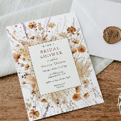 Herfst Vrijgezellenfeest Sinaasappel Bloemenuitnod Kaart