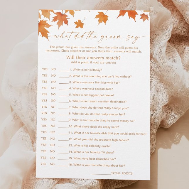 Herfst Vrijgezellenfeest wat zei hij spel (Creator heeft geüpload)