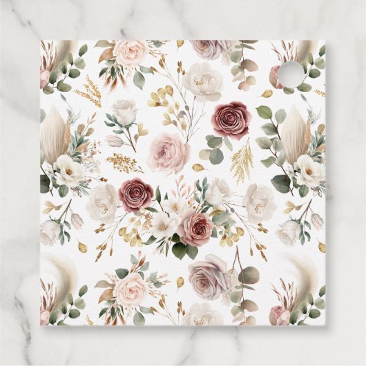 Herfst Vrijgezellenfeest | Waterverf Floral Gift L Bedankjes Labels (Achterkant)