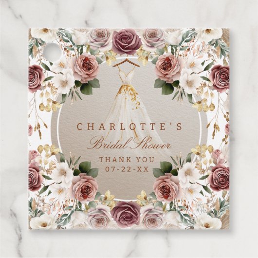 Herfst Vrijgezellenfeest | Waterverf Floral Gift L Bedankjes Labels (Voorkant)