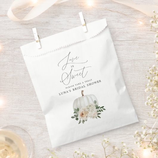 Herfst Vrijgezellenfeest White Pumpkin Favor Bag Bedankzakje (Geknipt)