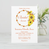 Herfst Vrijgezellenfeest Zonnebloem Thema Kaart (Staand voorkant)