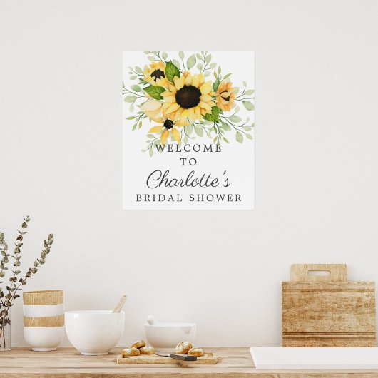 Herfst Vrijgezellenfeest zonnebloem Welkomstteken Poster (Keuken)