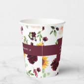 Herfst Vrijgezellenfeest Zonnebloemen en Rozen Papieren Bekers (Rechts)