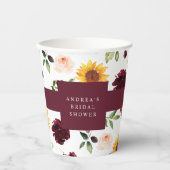 Herfst Vrijgezellenfeest Zonnebloemen en Rozen Papieren Bekers (Voorkant)