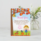 Herfst Vrouw Angstmannen Verjaardag Bedankkaart (Staand voorkant)